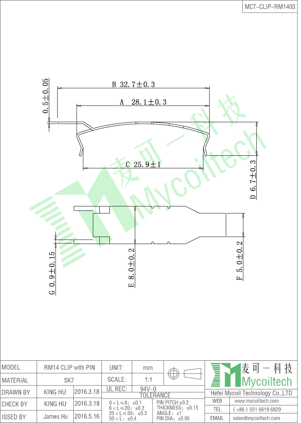 RM14 transformer clip