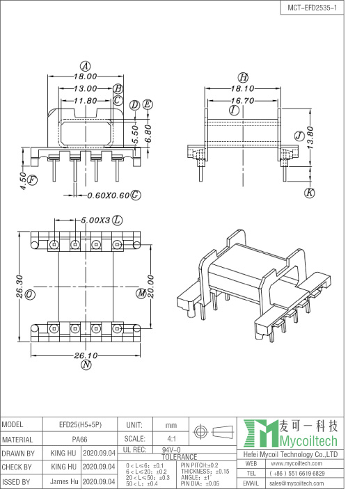 Electronic transformer bobbin accessories