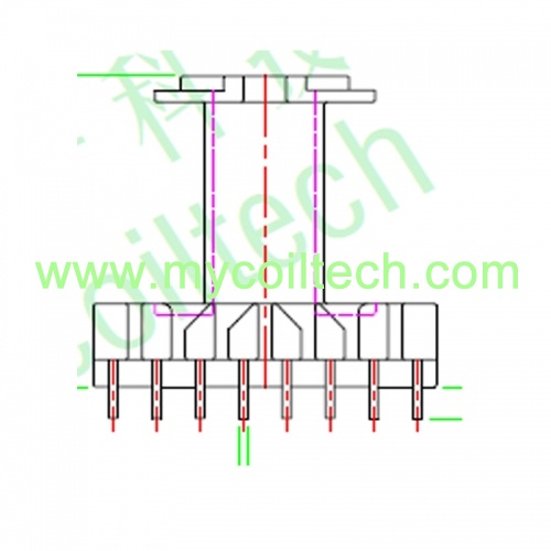 8 + 8 pins vertikale elektronische transformator spule