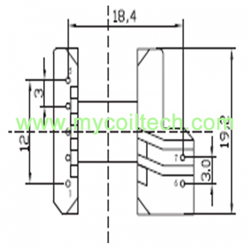 ee19 horizontale / vertikale Transformatorspule für Transformator